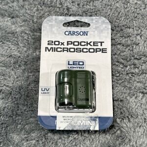 NEW Carson 20x MicroMini LED Lighted Pocket Microscope Green MM-280G NIP